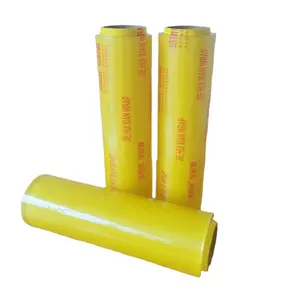 Factory Wholesale High Quality 45cm Width Plastic Produce Flat Clear PVC Cling Film Roll For Vegetable And Fruit Package