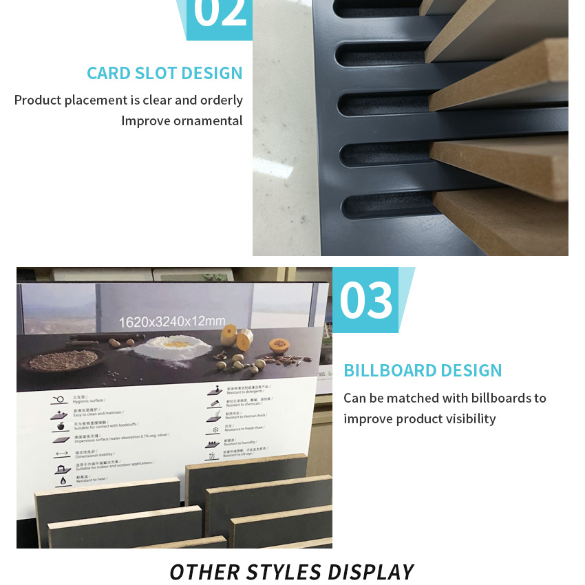 Hot Sale Mdf Countertop Sample Racks Factory Granite Rock Marble Desktop Quartz Ceramic Tile Display Rack Tabletop Stone Stand