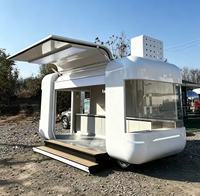 Kiosque alimentaire commercial de rue, remorque alimentaire européenne à double usage (à pousser à la main et remorquable) avec fenêtre rabattable, pour boulangerie et desserts