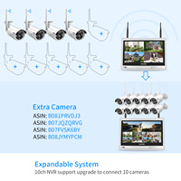 4CH 8CH WiFi avec 12 pouces LCD 3MP 5MP écran caméra de sécurité IP sans fil NVR Kits extérieur WIFI sécurité CCTV système de caméra