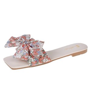 2025 Summer Korean <strong>Bow</strong> <strong>Sandals</strong> and Slippers for Women Flat Bottom PVC Insole Trendy TPR Slides Large Size for Ladies - Product Image 4