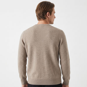 Pull en laine/cachemire pour homme, fabriqué en usine, col en V, tricoté, respirant, logo uni sur le devant, 280g, manches longues - Product Image 5