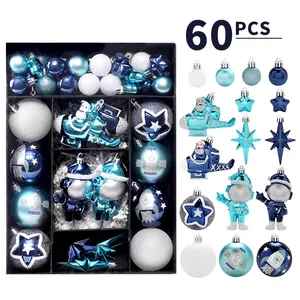 High Quality Unlit Plastic Christmas Ball Ornaments Bulk Xmas Decorations With Silk Screen Printing Made From Plastic