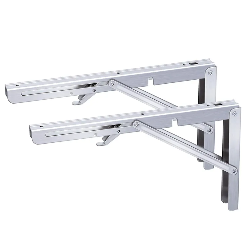 10 inches Bracket Set Triangle Adjustable Steel L Angle Wall Mounting Shelf Metal Folding Brackets For Table