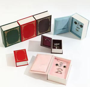 New Arrival Luxury Book Shaped Flip Magnetic Jewelry <b>Box</b> Custom Logo Eco-Friendly Lightweight Velvet Lined Gift <b>Box</b> for Rings - Product Image 6