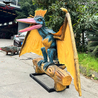 Modèle de dinosaure de ptérosaure volant artificiel mécanique grandeur nature debout