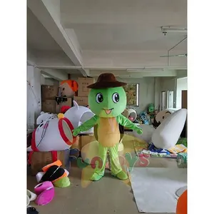 Funtoys Fantasia de mascote de cosplay adulto para carnaval, tartaruga marinha fofa com chapéu e animal de desenho animado