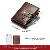 HUMERPAUL grosir pemegang kartu RFID dompet Vintage kulit asli pengait ritsleting dompet koin untuk pria wanita
