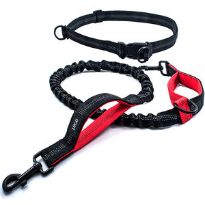Tali Anjing Bebas Genggam Kustom Tali Anjing Berjalan dan Sabuk Latihan dengan Saku Tali Bungee Penyerap Goncangan dan Pemegang Botol Air - Product Image 1