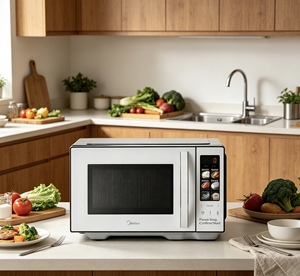 <span class=keywords><strong>Four</strong></span> à <span class=keywords><strong>micro</strong></span>-<span class=keywords><strong>ondes</strong></span> Midea blanc avec grill, capacité 23L, 900W/1100W, classe énergétique A, intérieur émaillé facile à nettoyer - Product Image 6