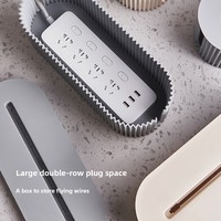 Boîte de rangement dissimulée pour câbles en plastique, organisateur de câbles multifonctionnel, solution de gestion des câbles pour bureau, style moderne et minimaliste
