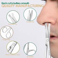 Mini ciseaux à pointe ronde incurvée en acier inoxydable, ciseaux de précision pour sourcils, poils du nez, barbe, cils