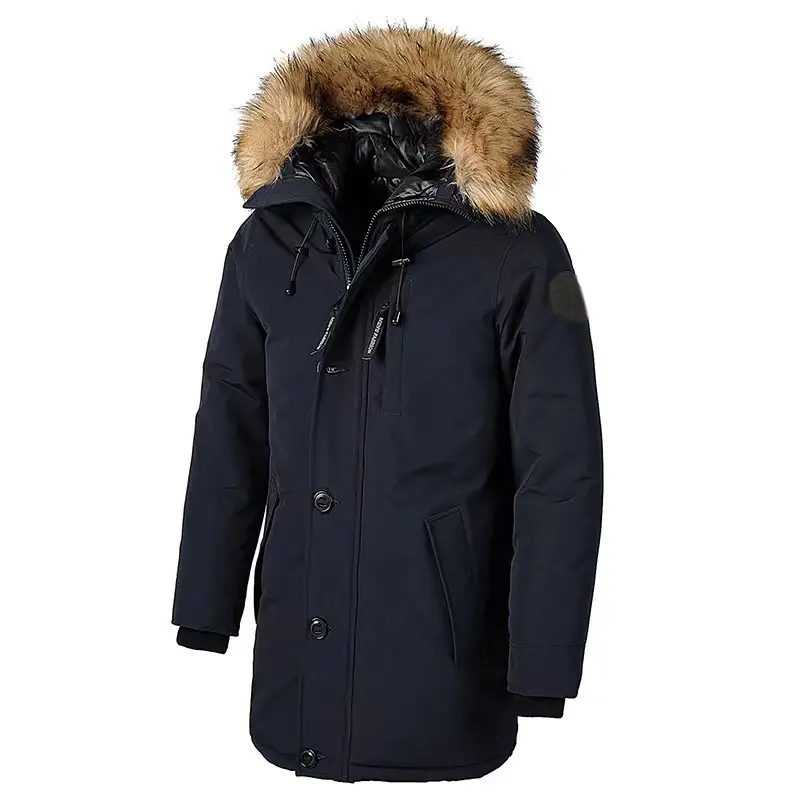 Atacado canadá jaqueta de parka longa masculina, jaqueta acolchoada de alta qualidade para inverno