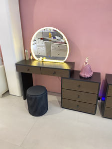 <span class=keywords><strong>Coiffeuse</strong></span> moderne en bois pour le maquillage, grand miroir LED, table <span class=keywords><strong>à</strong></span> langer avec armoire latérale pour projet de mobilier de chambre <span class=keywords><strong>à</strong></span> coucher. - Product Image 4