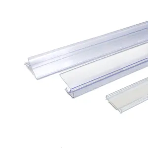 Yobest Transparente PVC Data Label Holder Strip Estante de plástico Etiqueta de precio Supermercado