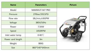 Portable 380V 7.5KW Commercial Cleaning Machine High Cleaner 270bar 18LPM Farm Construction Industries Water <b>Car</b> High-pressure W - Product Image 2
