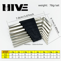 HIVE – jeu de clés hexagonales métriques à bras court, type L, nickelées, clé Allen 1.5/2/2.5/3/4/5/5.5/6mm, Kit d'outils de réparation de guitare, 8 pièces