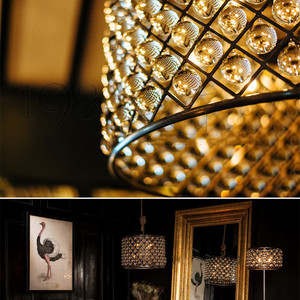 Nhà hàng treo ánh sáng <span class=keywords><strong>Spencer</strong></span> Hoop Đèn chùm cổ điển pha lê Đèn chùm Cristal ánh sáng cổ treo đèn trang trí - Product Image 4