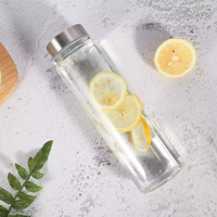 Bouteille d'eau potable en verre borosilicate portable de 600 ml, 750 ml, 1000 ml