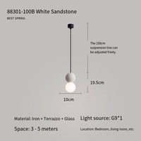 Suspension LED moderne nordique contemporaine à suspension plafond, haute luminosité, anti-éblouissement, boule en résine, blanc chaud, pour maison et bureau, garantie 3 ans