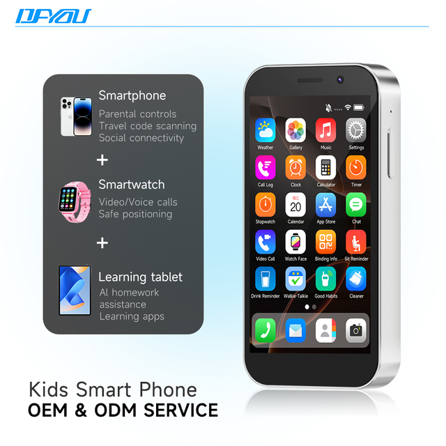 Children's Mobile Phone with Camera MP3 Video Alarm Clock Calendar-2GB+16GB 3.4" Touch Screen 1900mAh Battery Android for Kids