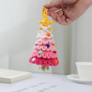 Adorno Navideño de Ganchillo de Felpa, Azul, 15*7cm, Decoración Suave y Moderna para el Hogar - Product Image 1