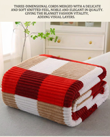 Couverture en polaire jacquard personnalisée ultra douce en polyester, toutes saisons, diverses couleurs et tailles, pour la maison, le canapé, le lit, le bureau