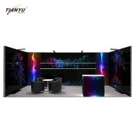 Stand d'exposition TIANYU, écran de 4 m, présentoir pour salon professionnel, comptoir d'accueil avec éclairage LED