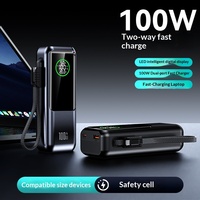 Batterie externe pour ordinateur portable à charge super rapide 100W, modèle A57, avec capacités de 10000 à 60000 mAh, matériau plastique, câble