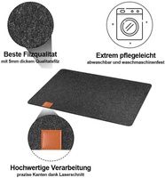 Lot de 8 napperons de table rectangulaires en feutre et sous-verres pour table à manger