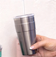 Nouvelle tasse isotherme en acier inoxydable pour café glacé 2026 avec paille