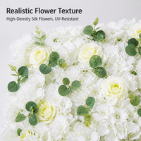Panel Bunga Artifisial dengan Mawar Merah Muda Campuran Hydrangea untuk Latar Belakang Pernikahan, Dekorasi Jendela, Pesta, Acara, dan Dinding