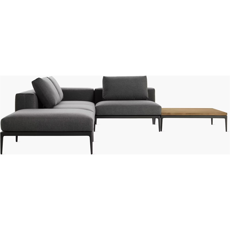 Outdoor patio modular sofa set furniture aluminum sofa set with side-table customized garden sofa