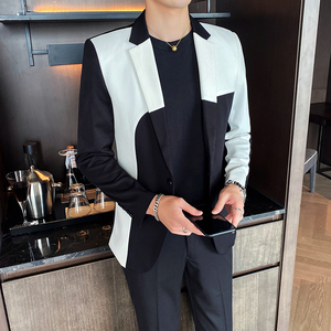 Nuovi abiti Slim Fit rosso nero per gli uomini con risvolto con Notch - Product Image 5