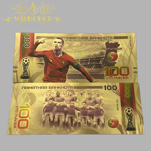 Billetes de Fútbol Mundial 2026, Billetes de Cristal con Diseño de Estrellas, Bañados en Oro de 24k, para Regalos - Product Image 1