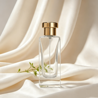Flacons de parfum en verre de luxe 50 ml / 17 oz, flacons vaporisateurs rectangulaires en verre vides avec bouchon pompe, flacons de parfum en verre sur mesure