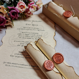 Carta <span class=keywords><strong>de</strong></span> desplazamiento <span class=keywords><strong>de</strong></span> origen <span class=keywords><strong>de</strong></span> marca histórica retro personalizada Tarjeta <span class=keywords><strong>de</strong></span> agradecimiento con logotipo en relieve Caja <span class=keywords><strong>de</strong></span> sello <span class=keywords><strong>de</strong></span> cera roja Impresión envejecida <span class=keywords><strong>de</strong></span> doble cara - Product Image 4