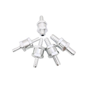 วาล์วกันกลับแบบทางเดียวอะลูมิเนียมสีเงิน อุปกรณ์เสริมอเนกประสงค์แบบแมนนวลสำหรับน้ำมันเชื้อเพลิงดีเซลเบนซินสำหรับยานยนต์ เฮลิคอปเตอร์ - Product Image 5