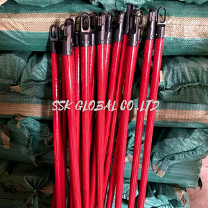 Balai à manche en bois recouvert de PVC rouge du Vietnam, avec pelle à poussière à filetage italien longue, portable, écologique, imperméable, pour toilettes, extensible - Product Image 4