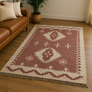 Krafterscustom Handcrafted Geometric Kilim Eco Friendly Hand Tufted Area <b>Rug</b> Rectangle Wool Living Room Latex Backing 0.4-0.6 - Product Image 1