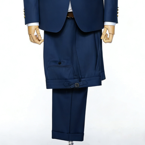 Costume <span class=keywords><strong>homme</strong></span> <span class=keywords><strong>bleu</strong></span> <span class=keywords><strong>marine</strong></span> classique britannique à simple boutonnage, sur mesure, style business décontracté, boutons métalliques, grandes tailles. Costumes slim fit - Product Image 3