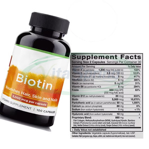 VitaSpring Biotina Colágeno Queratina Vitaminas C Suplementos Piel Cabello y Uñas Vitaminas Tabletas - Product Image 3