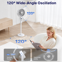 Ventilateur sur pied avec télécommande, oscillant, hauteur réglable, écran LCD, ventilateur électrique sur pied pour la maison, le bureau, la chambre