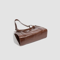 Sac fourre-tout simple et rétro en cuir PU souple grande capacité pour ordinateur portable, sac à bandoulière pour femme, fermeture éclair étanche, idéal pour étudiants et professionnels