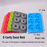 Moule en silicone épaissi à 6/8/18 cavités pour gâteaux, biscuits, donuts, avec racloir et pinceau, pour biscuits, macarons, anneaux de gâteaux, outils de pâtisserie