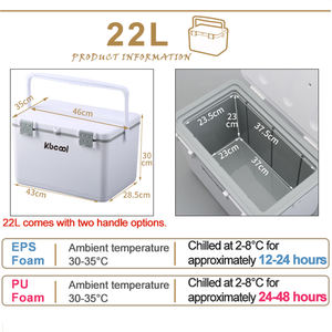22L scatola isolata 2-8 °C trasporto a catena del freddo di biologico, vaccini, sangue e insulina con manico a tracolla scatola di raffreddamento - Product Image 3