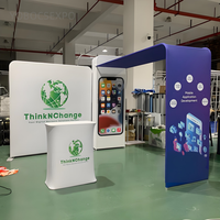 Stand d'exposition pliable portable 10x10 pieds avec structure en aluminium légère et tissu tendu par sublimation pour salons professionnels
