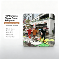 Sculpture de groupe de figurines en FRP personnalisée pour affichage commercial
