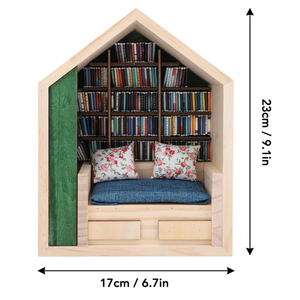 Éloigne l'anxiété, mini-ornement de bibliothèque avec mini-livres, jouets originaux pour étagère à livres, mini-corniche à livres artisanale en bois - Product Image 2