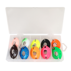 Nouveau 10 pièces/boîte leurre clignotant métal Micro crochet unique bouton clignotant coulée <span class=keywords><strong>ensemble</strong></span> pour Crappie et basse - Product Image 2